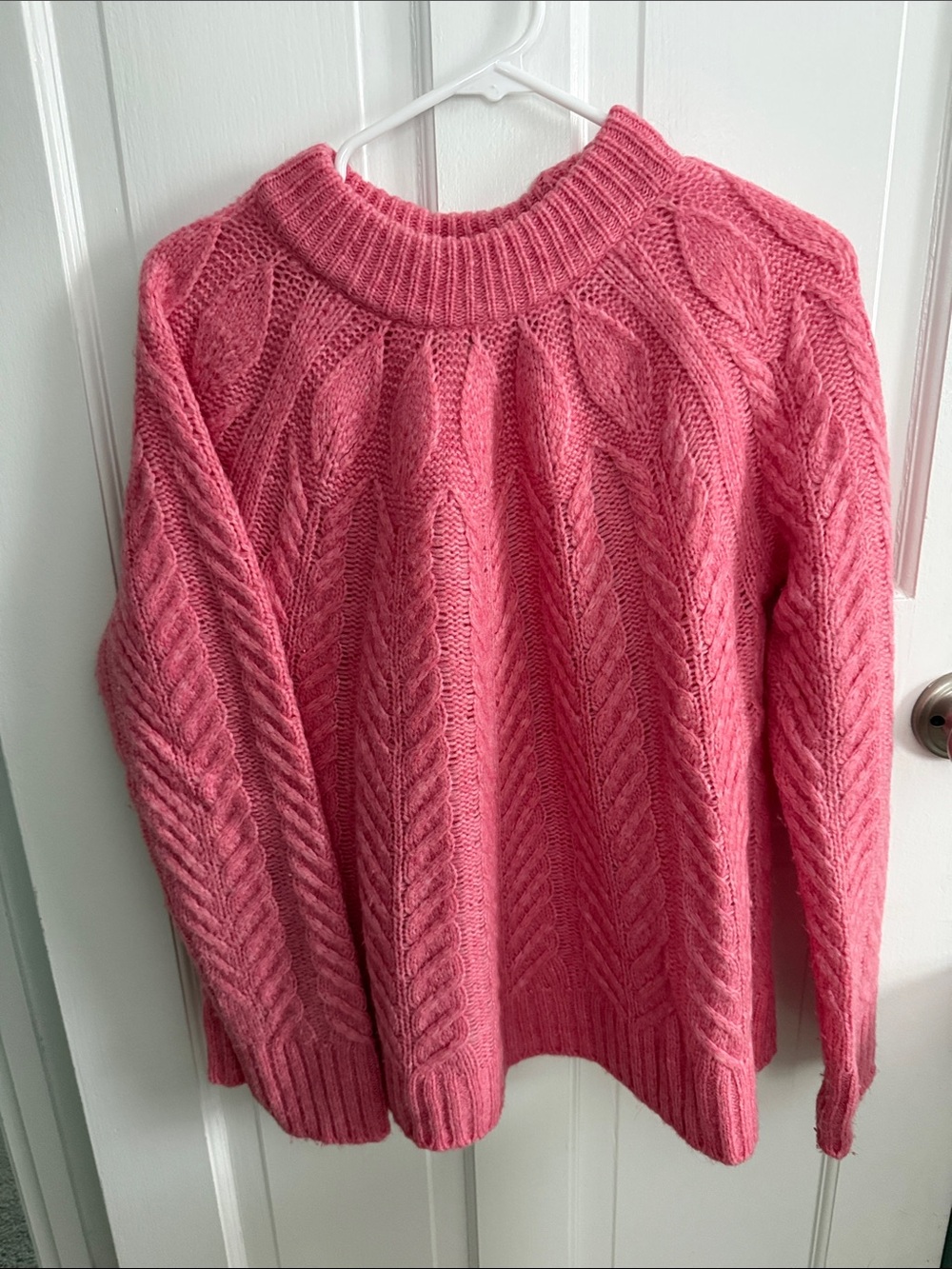 Tuckernuck Pink Cable Knit Crewneck Sweater